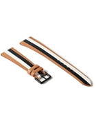 laCalifornienne - B&W Striped Leather Watch Strap - Brown