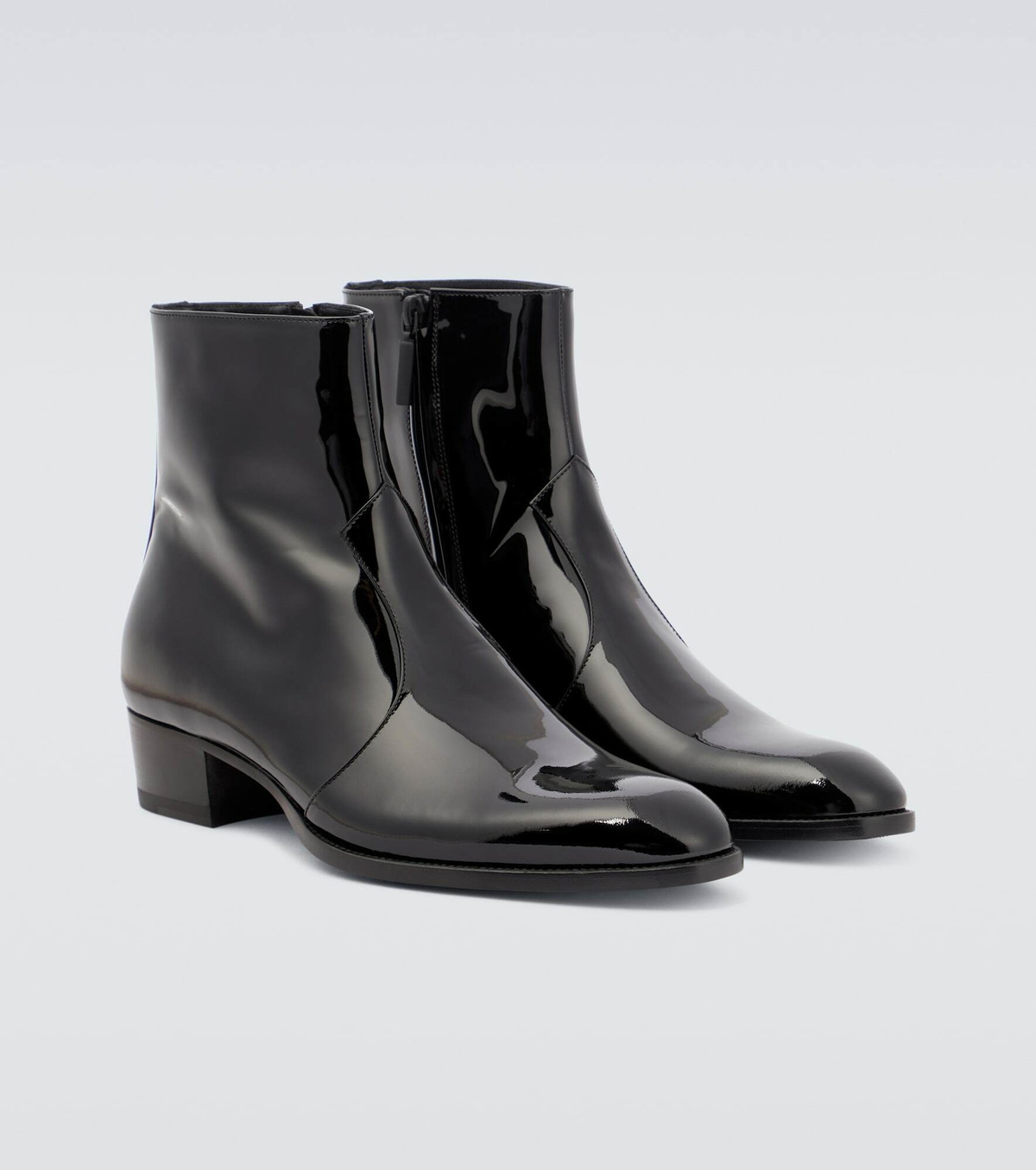 Saint Laurent - Wyatt patent leather ankle boots Saint Laurent