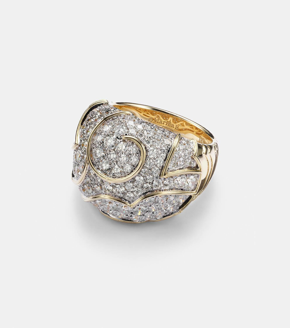 Marina B Onda Bombe 18kt gold ring with diamonds