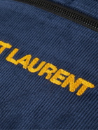 SAINT LAURENT - Logo-Embroidered Cotton-Corduroy Backpack