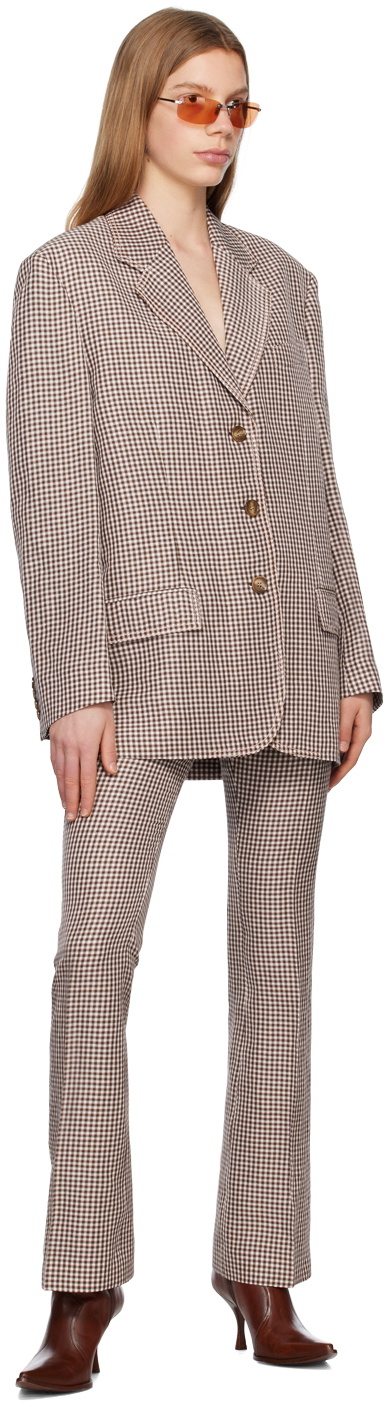 16333 Brown Check Patterned Trousers