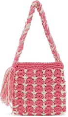 Marco Rambaldi Pink & White Crochet Shoulder Bag