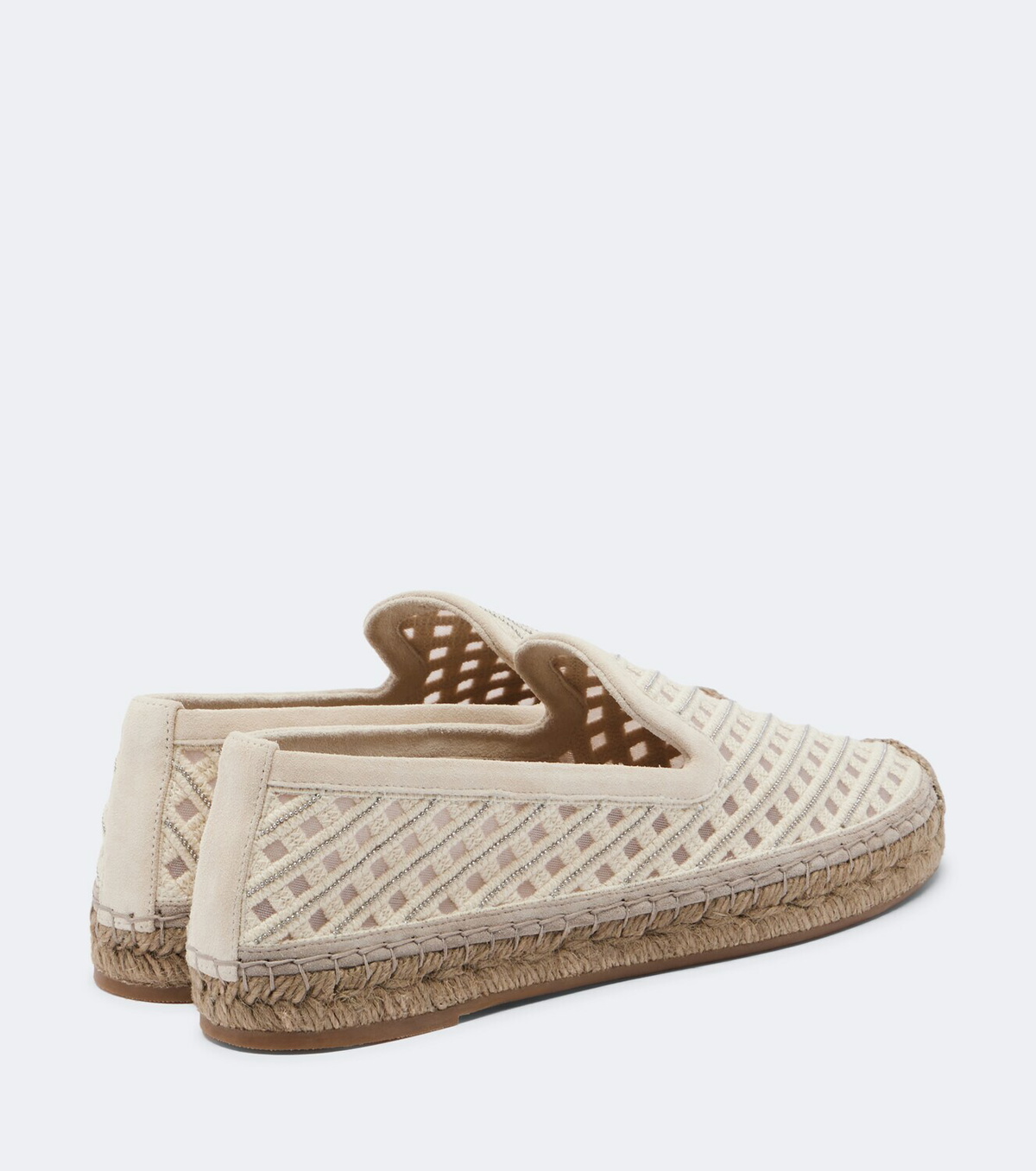 Brunello Cucinelli Monili suede-trimmed canvas espadrilles