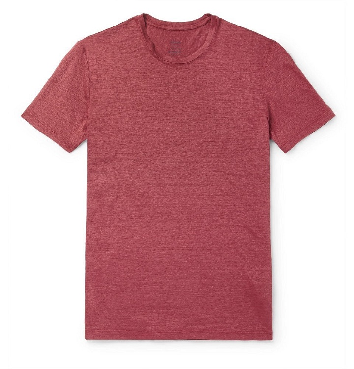 Photo: Altea - Garment-Dyed Slub Linen T-Shirt - Red