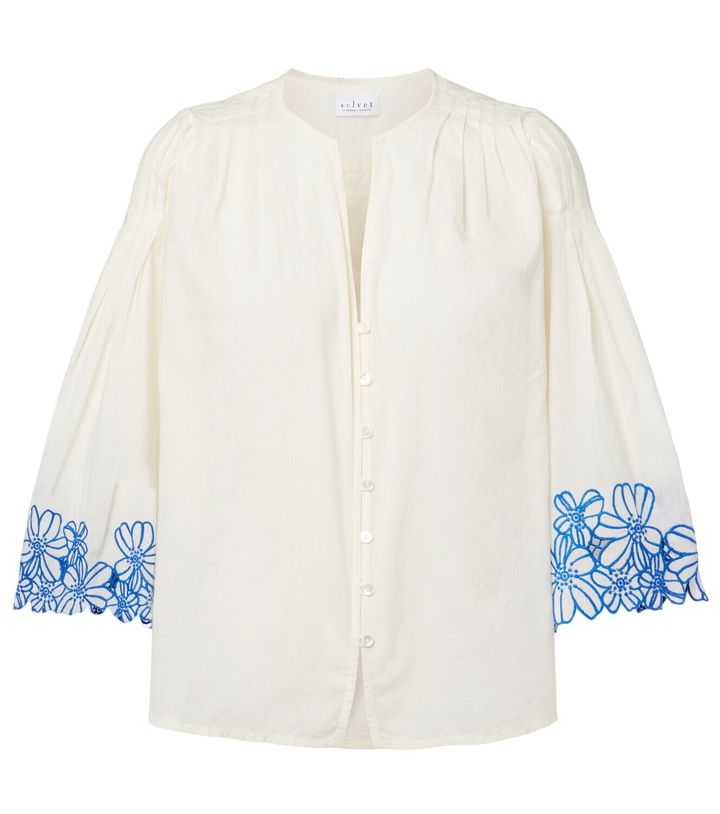 Photo: Velvet Blake embroidered cotton blouse