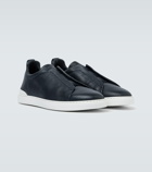 Zegna Leather sneakers with concealed laces