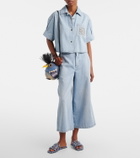 Loewe Paula's Ibiza Anagram cropped denim shirt