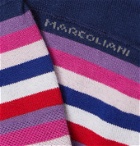 Marcoliani - Invisible Touch Striped Stretch Pima Cotton-Blend No-Show Socks - Purple