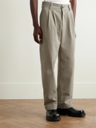 AGOLDE - Slater Straight-Leg Pleated Cotton-Twill Trousers - Neutrals