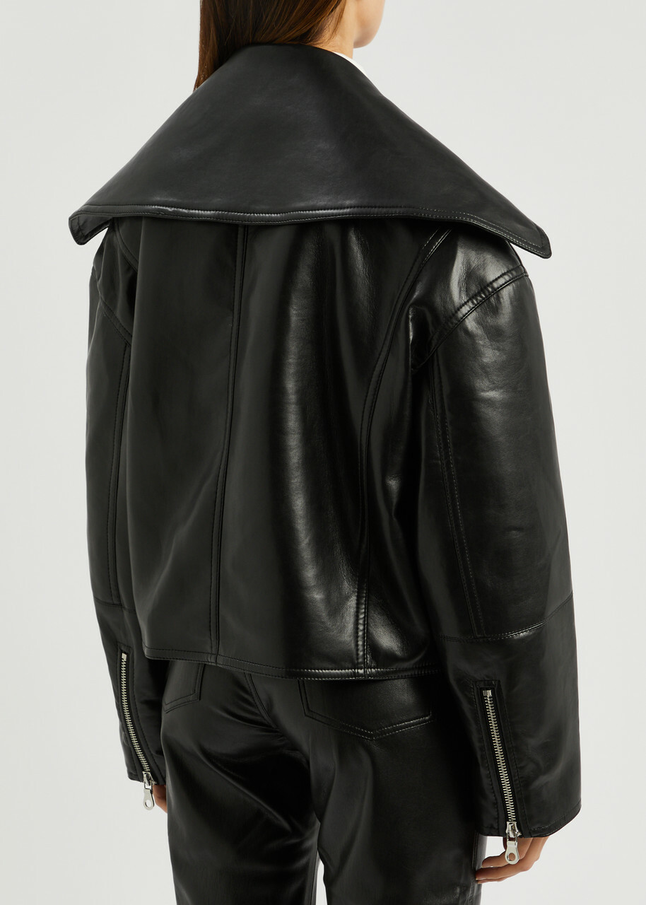 Nanushka Ado Regenerated Leather Jacket Black