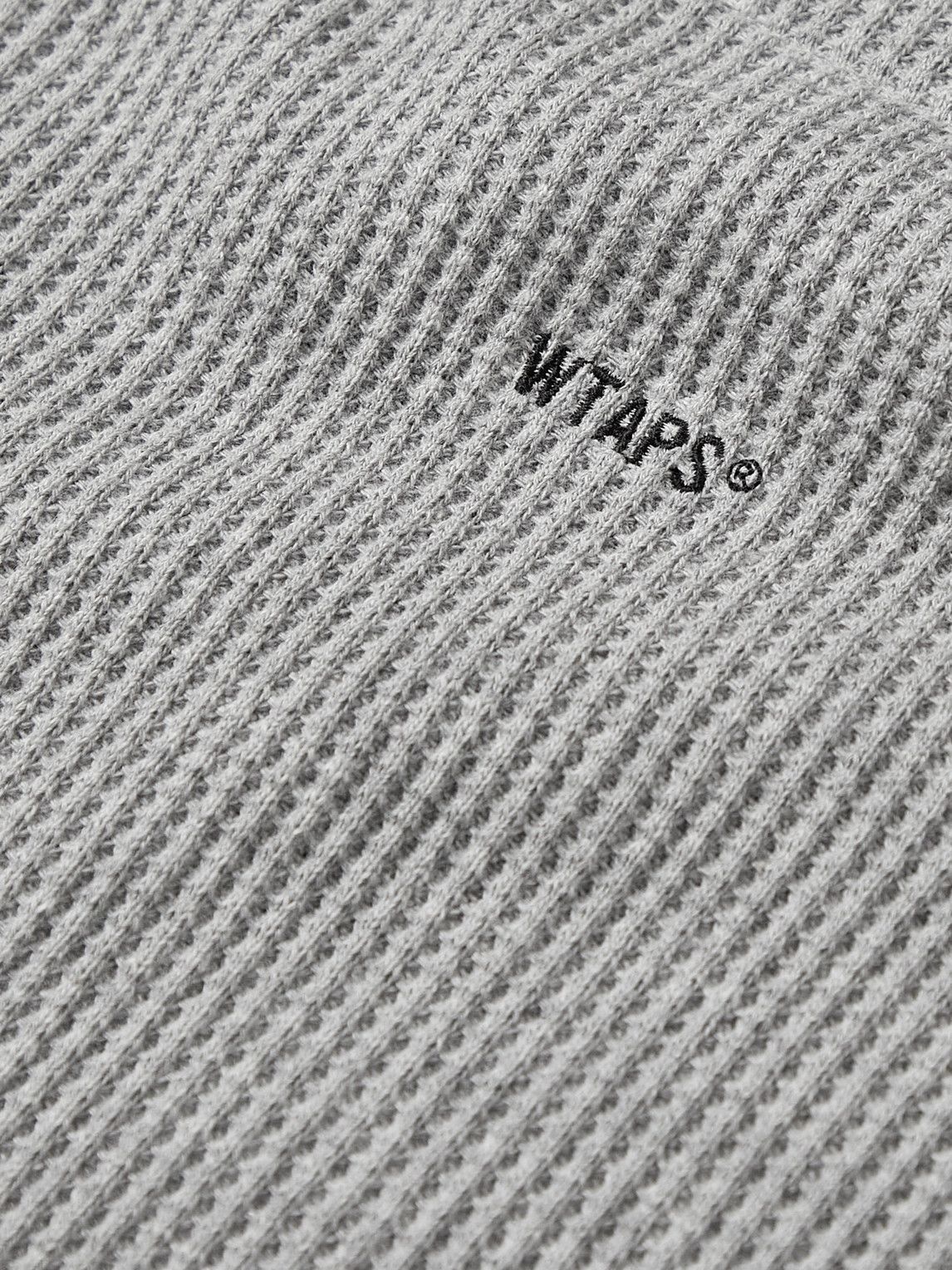 WTAPS - Logo-Appliquéd Waffle-Knit Cotton T-Shirt - Gray WTAPS