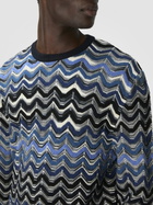 Missoni - Crew neck sweater with geometric zigzag pattern, Men, Blue