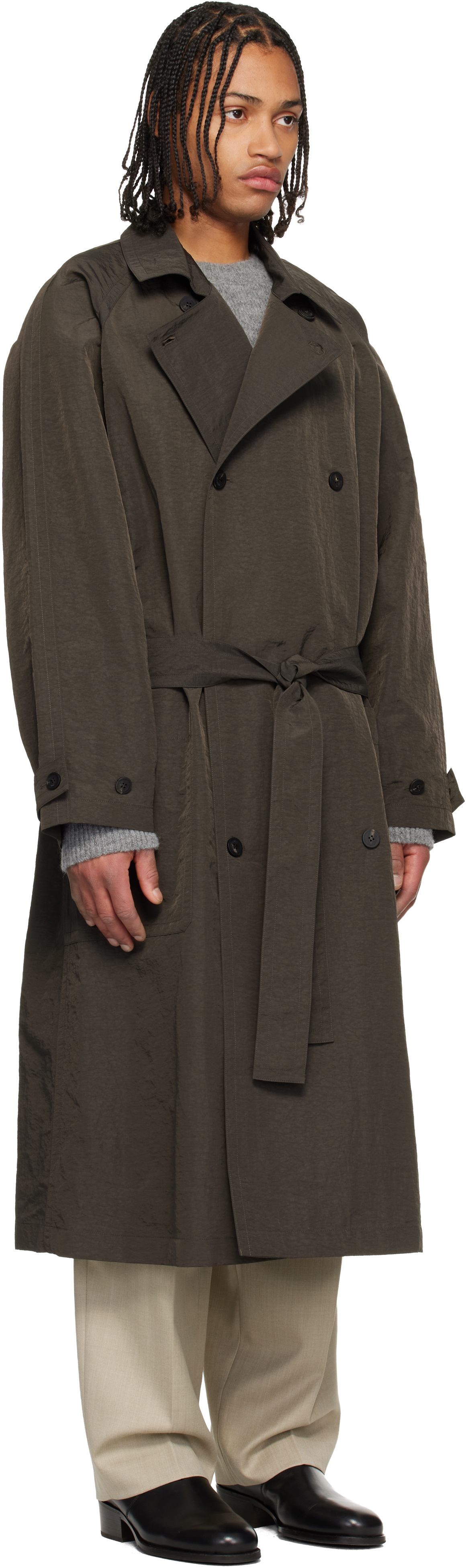 LE17SEPTEMBRE Brown Crisp Raglan Trench Coat