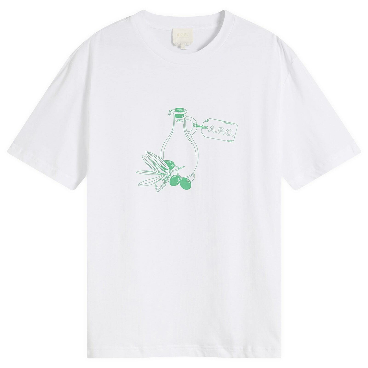 A.P.C. Men's Olive Oil T-Shirt in White