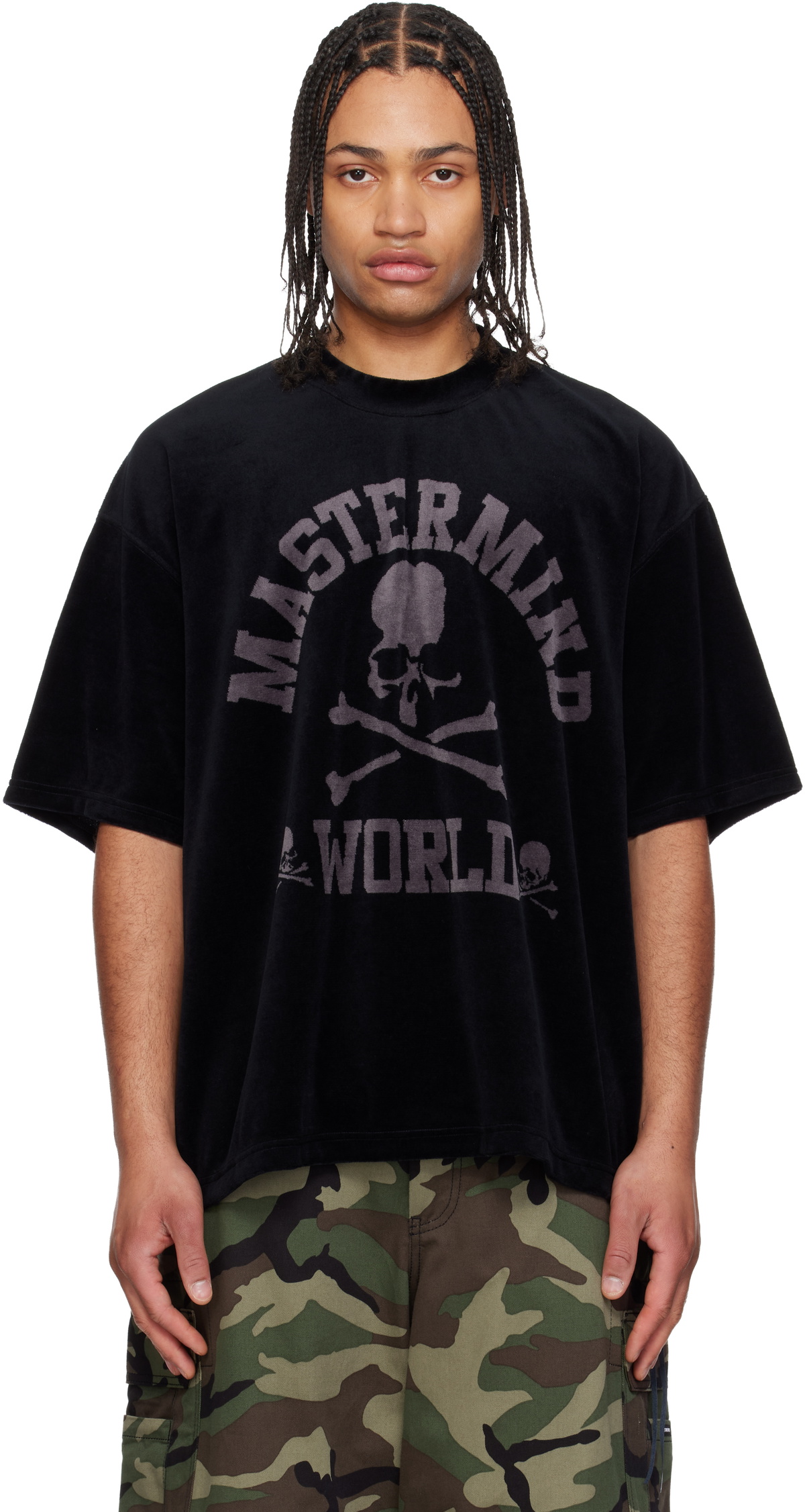 MASTERMIND WORLD Black Velour T-shirt