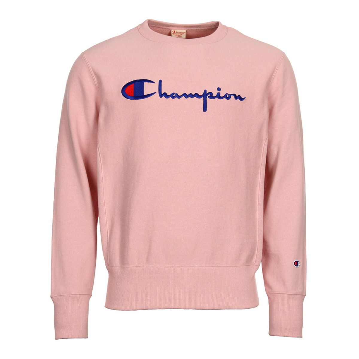 Sweatshirt Reverse Weave Script Logo - Pink