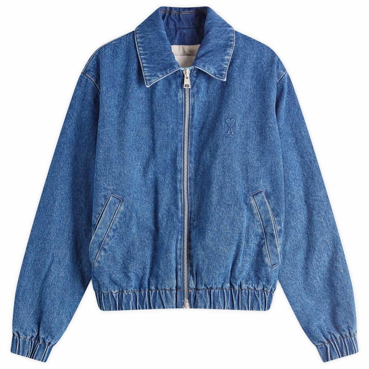 【AMI PARIS】ZIPPED JACKET◆HJK152LH0052 Black Ami De Coeur Zipped Jacket | AMI PARIS