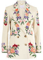 Borgo DE Nor Quinn Floral-print Stretch-cotton Blazer Cream