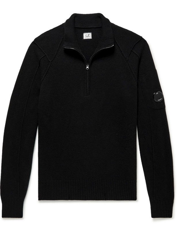 Photo: C.P. Company - Wool-Blend Half-Zip Sweater - Black
