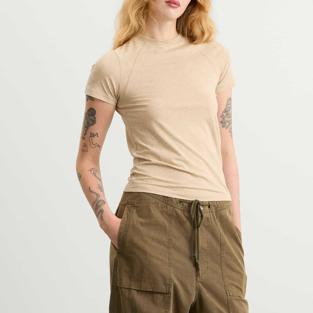Entire Studios Women's Mini T-Shirt in Taupe