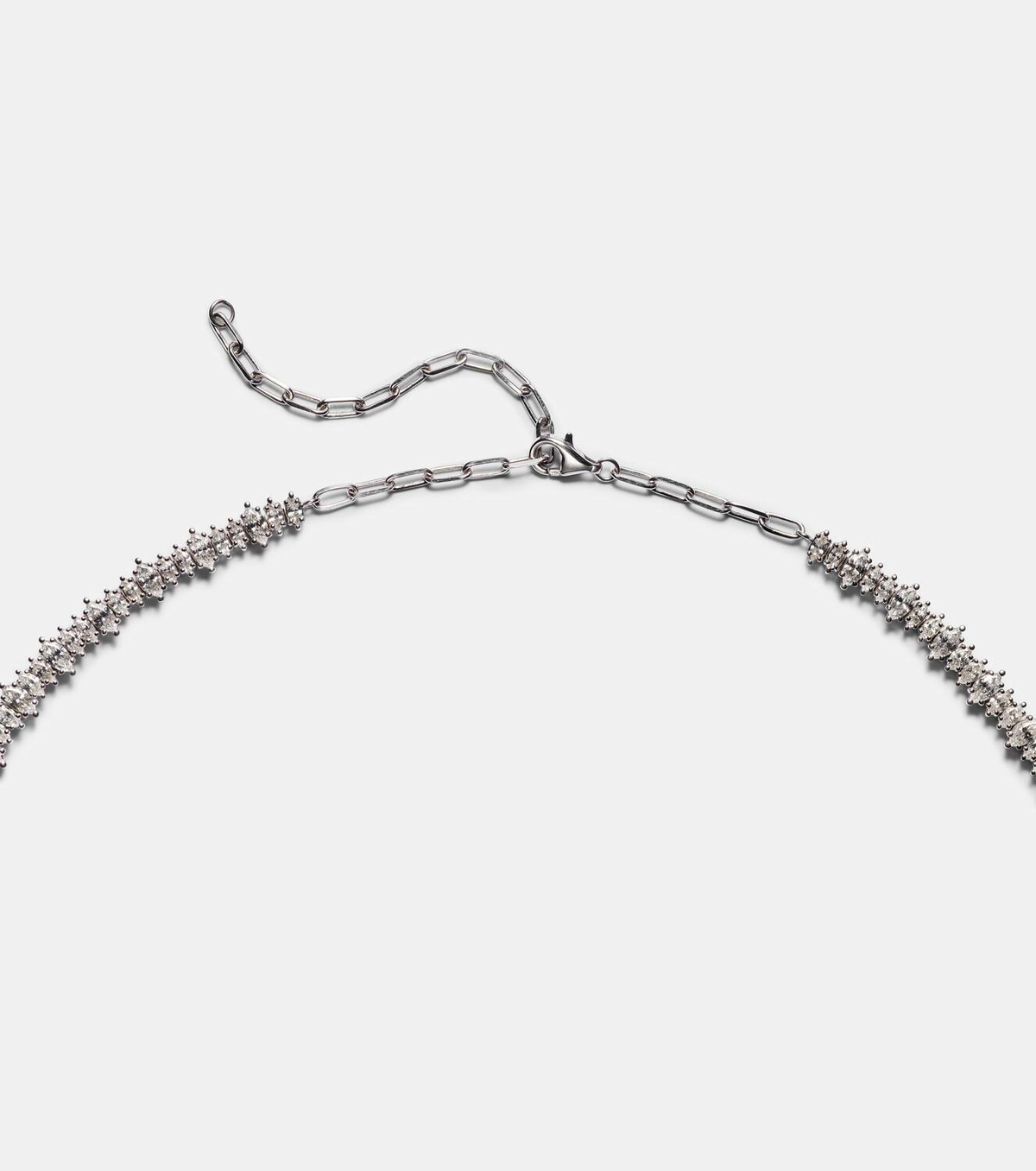 Anita Ko 18kt white gold choker with diamonds and emerald