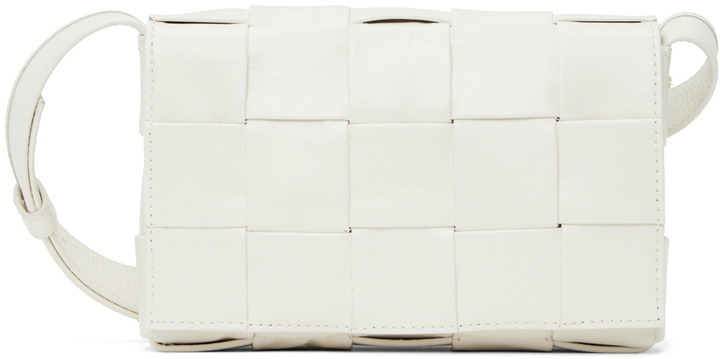 Photo: Bottega Veneta White Small Cassette Bag