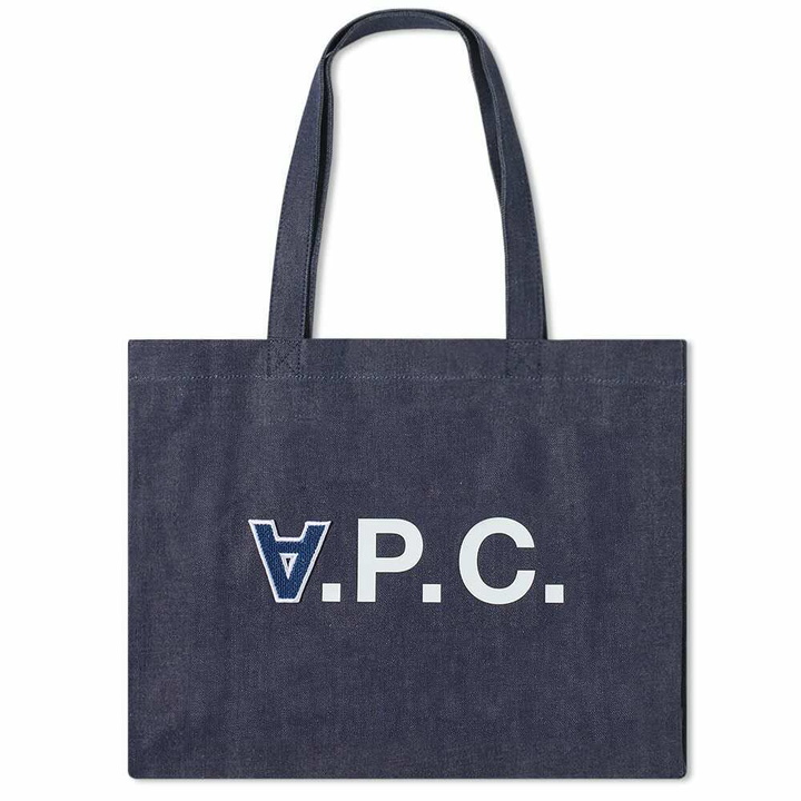 Photo: A.P.C. Daniela 2.0 Logo Denim Tote Bag