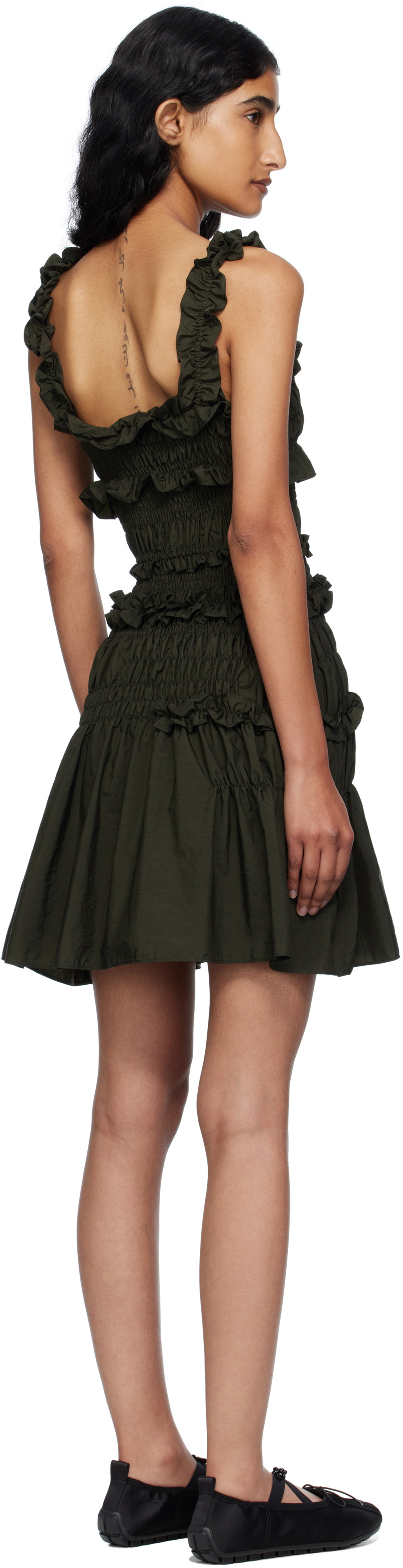 Cecilie Bahnsen Green Oona Minidress