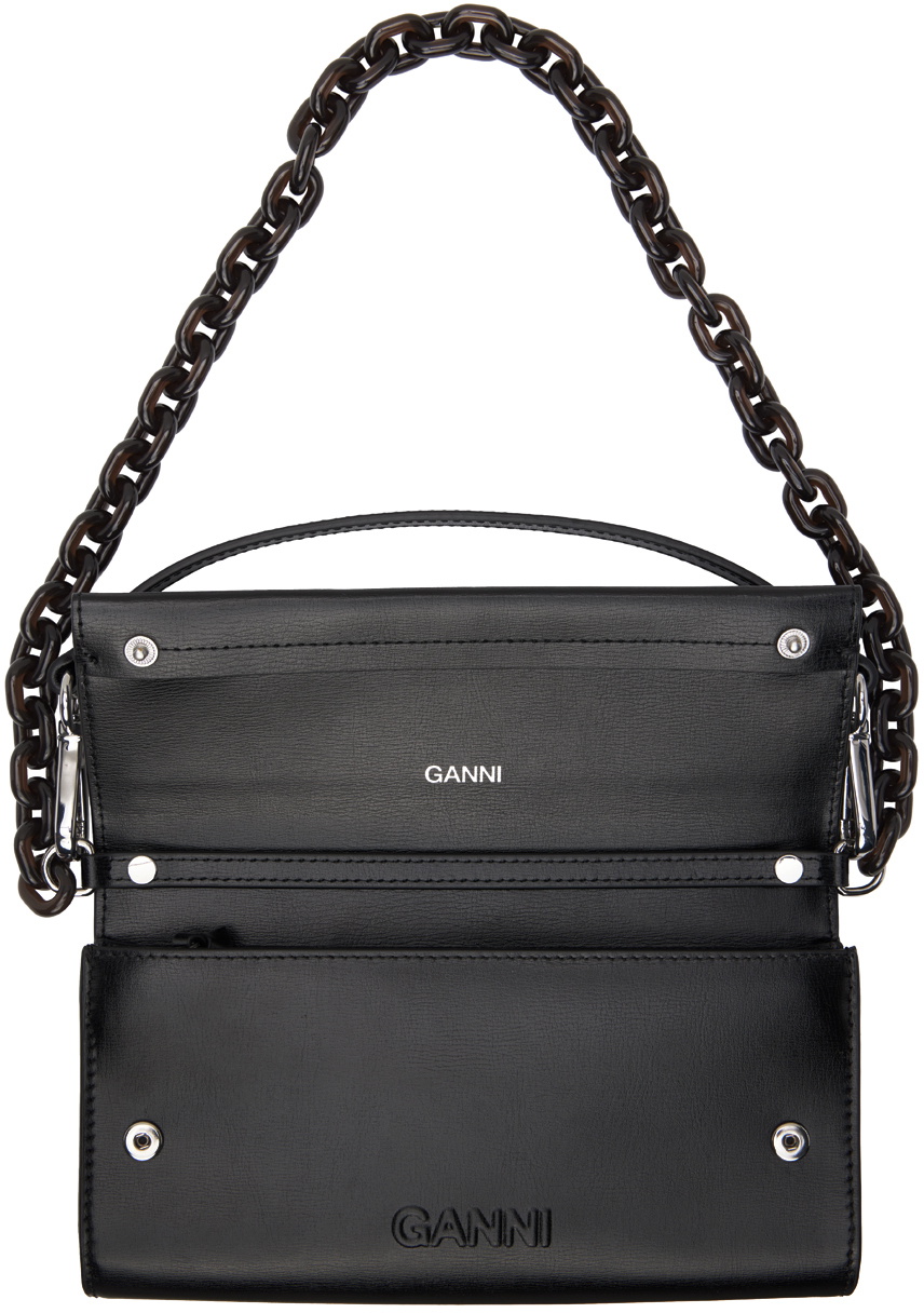 GANNI Black Banner Envelope Wallet GANNI