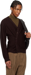 LEMAIRE Burgundy Relaxed Twisted Cardigan