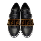 Fendi Black Tapestry Logo Sneakers