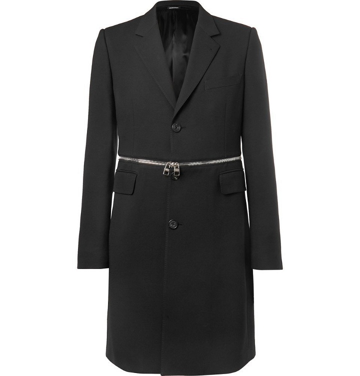 Photo: Alexander McQueen - Slim-Fit Zip-Trimmed Wool-Blend Coat - Men - Black