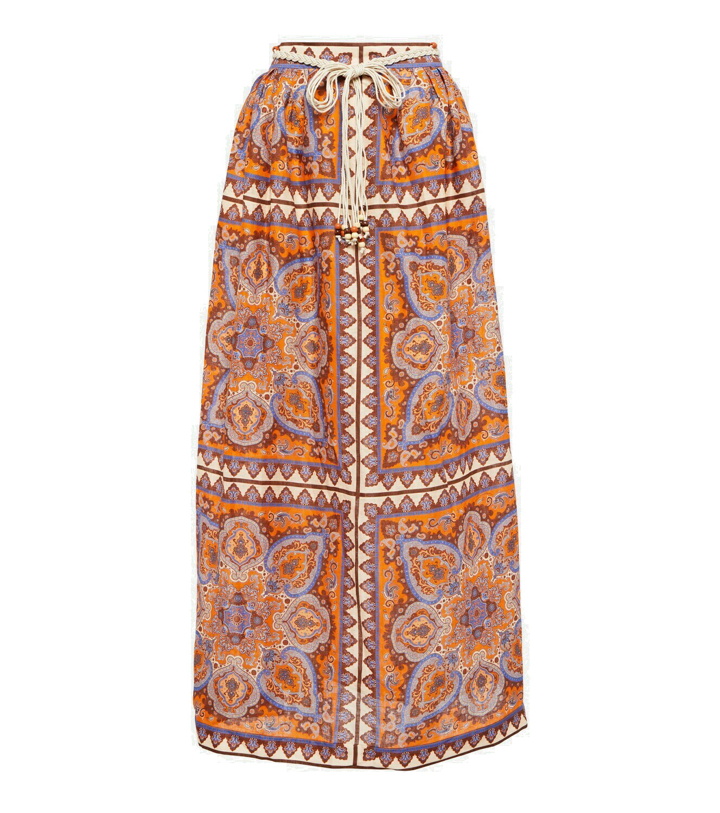 Photo: Zimmermann Halcyon printed linen maxi skirt