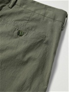 NN07 - Bill 1449 Slim-Fit Pleated Organic Cotton-Blend Ripstop Trousers - Green