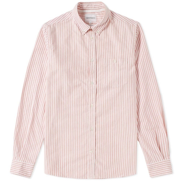 Photo: Norse Projects Anton Stripe Oxford Shirt Red