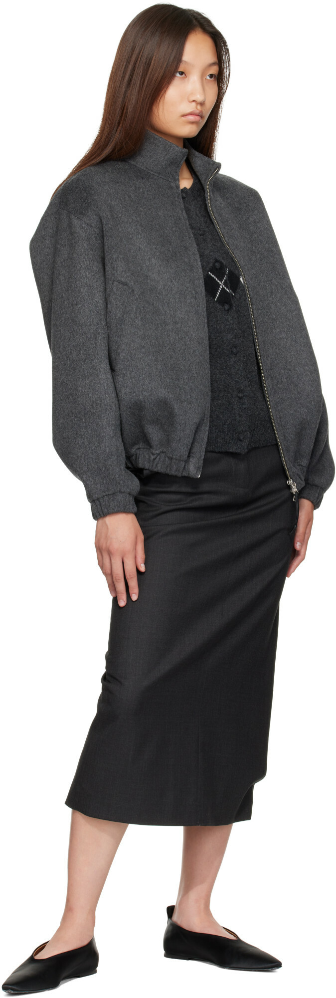 Nothing Written Gray Plaza Zip Jacket