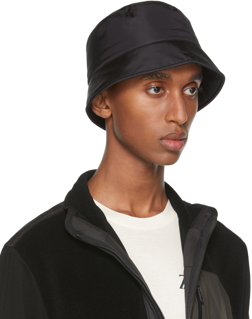 Z Zegna Black Nylon Bucket Hat Z Zegna