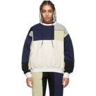 GR-Uniforma White and Navy Patchwork Sweatshirt