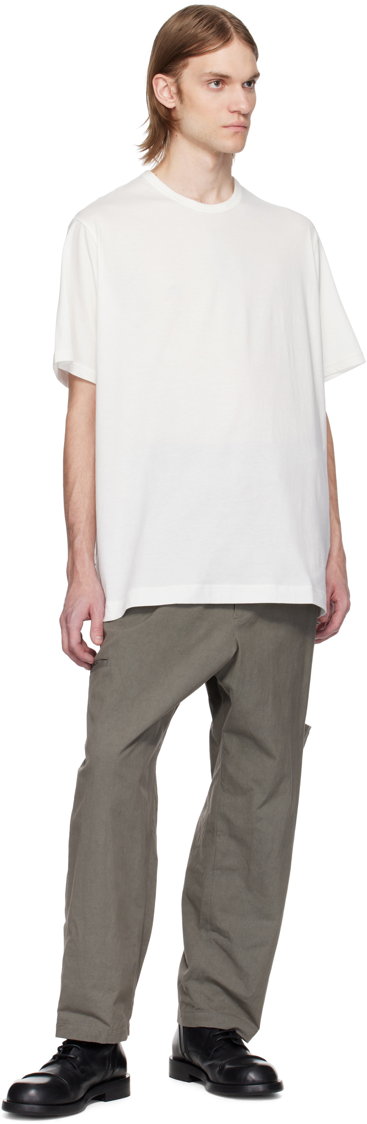 Y's For Men Gray Cotton Cargo Pants