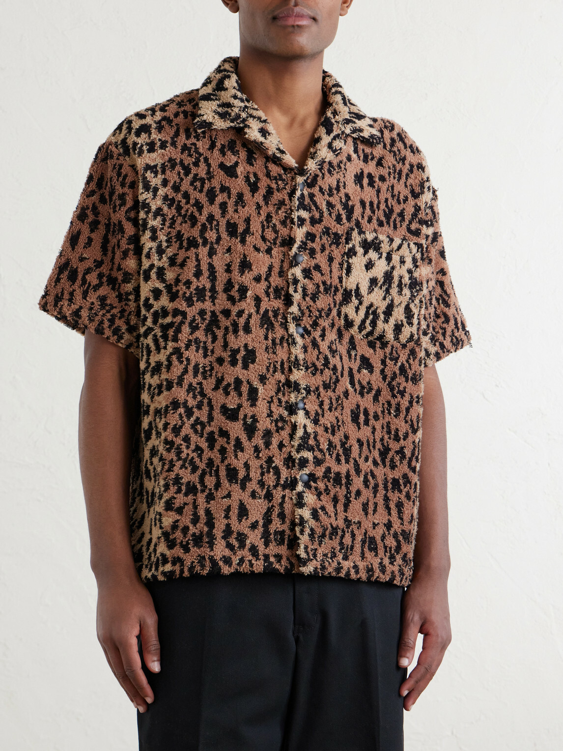 Neighborhood - Hippopotamus Leopard-Print Cotton-Blend Terry Shirt