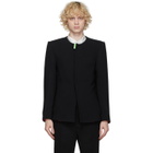 Palomo Spain Black Wool Round Neck Blazer