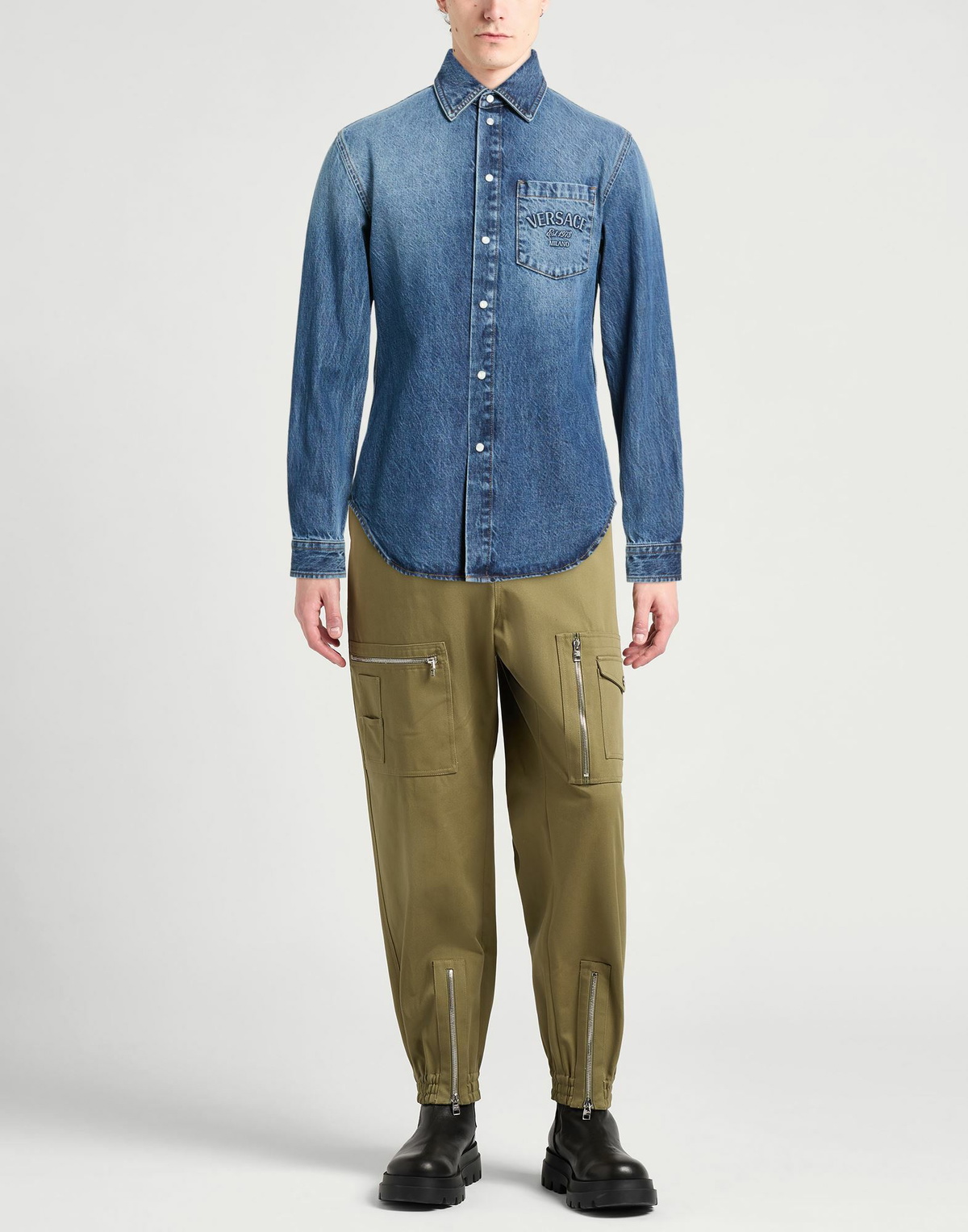 Versace Mens Denim shirt in Blue