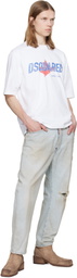 Dsquared2 White Rider Loose Fit T-shirt
