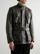 Belstaff - Legacy Trailmaster Panther Waxed-Leather Belted Jacket - Green