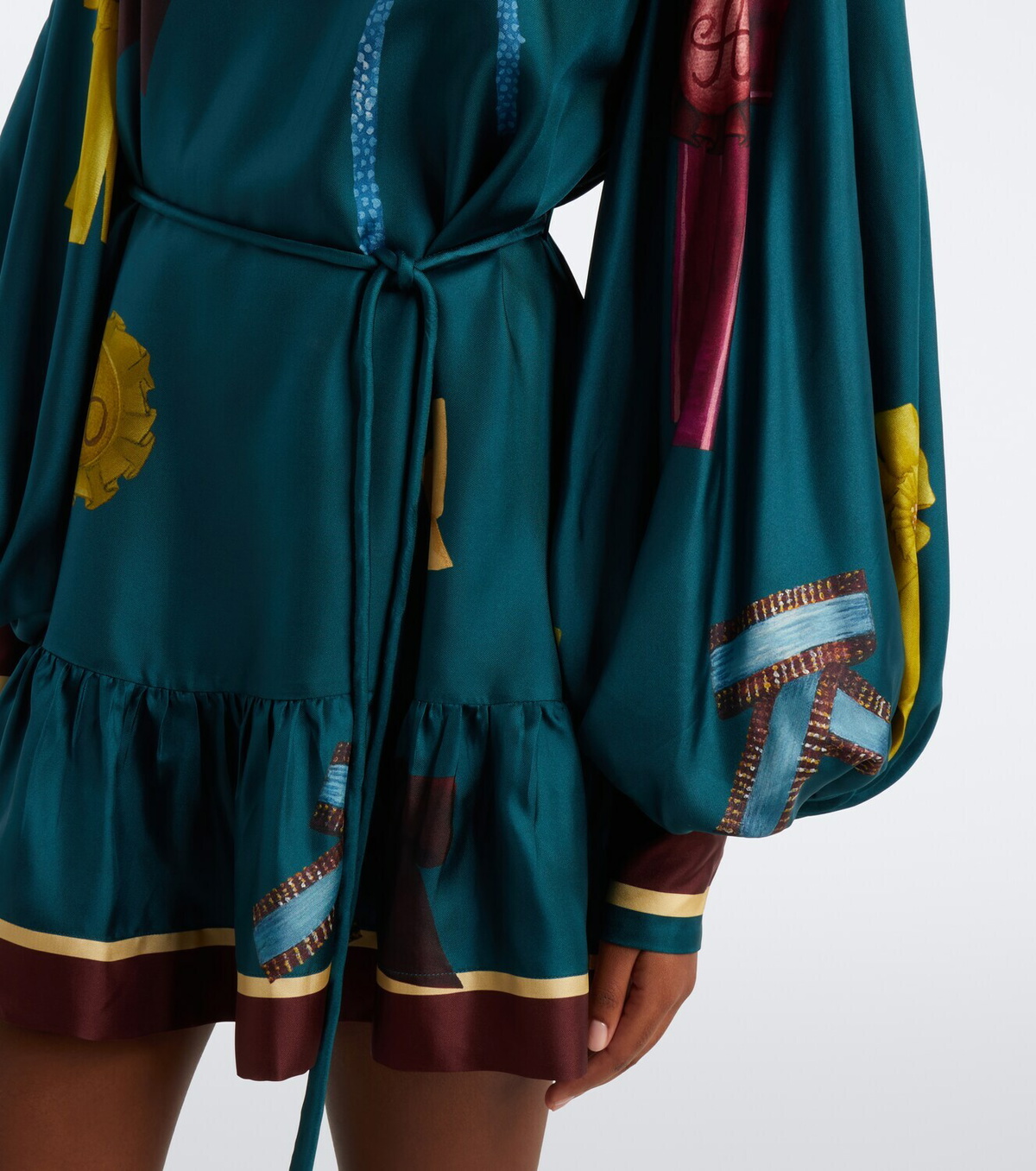 Alémais Rosette printed silk twill minidress