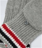Thom Browne - Striped fingerless virgin wool gloves