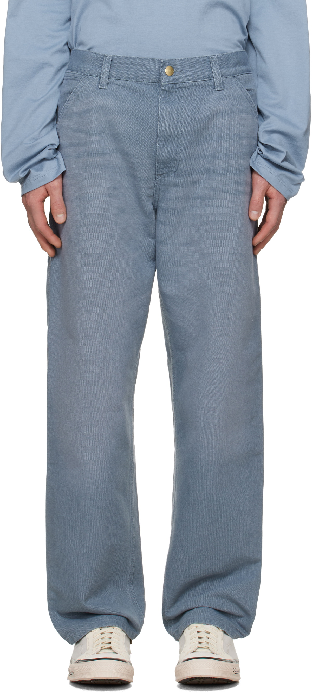 Carhartt Work In Progress Blue Single Knee Trousers