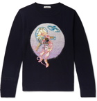 Valentino - Intarsia Virgin Wool and Cashmere-Blend Sweater - Blue