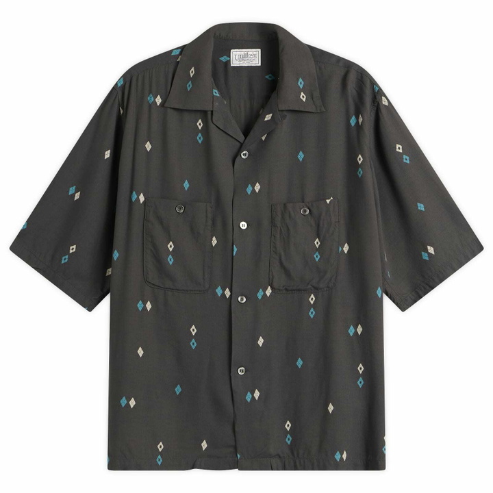 Photo: Unlikely Dry Goods Men's Argyle Rayon Shirt in Charcoal