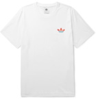 adidas Originals - Logo-Embroidered Printed Cotton-Jersey T-Shirt - White